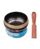 Muslady Tibetan Singing Bowl Set with 8cm/3inch Handmade Metal Sound Bowl & Soft Cushion(random color delivery) & Wooden Striker for Meditation Sound Chakra Healing Yoga Relaxation