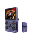 Consola de Juego Portátil Retro Actualia R36S con 128G Integrado 20000+ Juegos Clásicos, Sistema Linux de Código Abierto Pantalla IPS de 3.5 Pulgadas Reproductor de Video de Bolsillo Portátil, Púrpura Translúcido