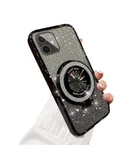 Phone case with glitter and stand, specially designed for Apple 12ProMax Black
