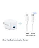 Anker mobile phone fast charging wall charger Apple 15 set white + 0.9m CC braided cable