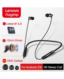 Lenovo HE05 BT Earphones BT5.0 Sports Sweatproof Headset Neckband Wireless Running Headphone Noise Cancelling Magnetic Earbuds With Mic Compatible with iPhone Huawei Samsung Xiaomi