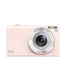 Digital Camera, Autofocus UHD 4K Vlogging Camera with 32GB Card, 48MP 16X Digital Zoom Digital Camera, Anti-Shake Portable YouTube Compact Point Shoot Camera-pink