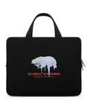 Polar Bear Global Warming Environment Protection Black Laptop Bag Women Man 10 12 13 15 17 Inch Office Notebook Travel Computer Handbag Waterproof Bag Notebook Cover