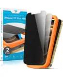 Power Theory Privacy Screen Protector for iPhone 12 Pro Max Tempered Glass [2-Pack] Anti-Spy protection with Easy Install Kit [Case Friendly][6.7 Inch]
