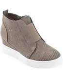 Journee Collection Women's Clara Wedge Sneaker In Taupe