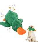 Quacking Duck Dog Toy,Mellow Dog Calming Duck,Emotional Support Duck Dogs Quack Quack Duck Dog Toy with Soft Squeaker, Interactive Dog Toys for Indoor Small Dogs (Green, Large)