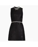 alice + olivia Ellis Embellished Crew Neck Sleeveless Mini Dress, Black