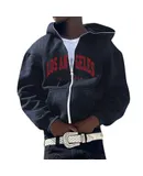 Hoodie Pink Men's and Women's Hoodie Casual HipHop Hoodie European and American Personality Embroidery Cardigan Coat Hoodie Pink 4XL Navy