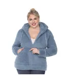 Plus Size Hooded Sherpa Jacket