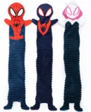 Marvel Skinny Peltz Bulk 3-Pack Spider-Man, Miles Morales, & Spider Gwen No Stuffing Squeaky Dog Toys, Unstuffed Chew Toy for Small & Medium Breeds, Flat Puppy Toys Multi-Pack of 3