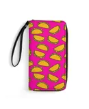Tacos Rosados Wallet for Womens PU Leather Zip Around Wallers Clutch Wristlet Travel Long Purse
