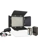 Vidpro LED-330X Varicolor Studio Video Lighting Kit with Built-in Barn Doors & Diffuser Includes Li-ion Battery & Charger, AC Adapter, Adjustable Shoe Mount