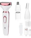 Depiladora para Mujer 4 en 1,Recargable Eléctrica Depiladora,USB Recargable Impermeable Portátil,Depiladora para Ceja Trimmer Nariz Axila Pierna Del Brazo,Rasuradora Femenina