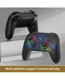 New Switch PRO Wireless Gamepad Bluetooth 6-Axis Somatosensory Dual Vibration Macro Programming with RGB Lighting Effect Crack Black