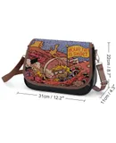 Phish Your Trip Is Short Vintage Crossbody Bag for Women Medium Leather Hobo Bags Shoulder Bag Classic City Leather Satchels