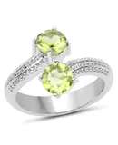 1.60 Carat Genuine Peridot .925 Sterling Silver Ring