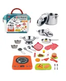 Box with Stainless Steel Kitchen Utensils Supplies and Food Set, 31 pcs for Toddlers +3 Years.