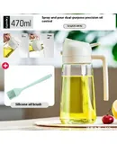 16 oz Kitchen Oil Dispenser Bottle - 2-in-1 Olive Oil Dispenser and Oil Sprayer - 470ml Olive Oil Bottle - Oil Sprayer for Cooking, Kitchen, Salads, Grilling