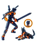 (Assembly Completed) T13 Action Figure Set, 3D Printed Toys Robo 13 Action Figure,Dummy 13 Titan 13 Action Figure (Black + Orange),2pcs