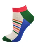Striped Colorful Vibrant Ankle 2 Pr. Pack Women Cotton Socks