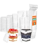 5oz Plastic Dessert Cups with Lids and Spoons - Appetizer Cups for Pudding, Parfait, Ice Cream, and Cocktails, BPA-Free, Clear Reusable Serving Cups, Elegant Design, Pack of 200