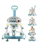 CuddoBaby Baby Bouncer 4-in-1 with Wheels, Detachable Piano, Feeding Tray, Play Bar, Thick Base. 3-Level Incline Portable Seat for Infant to Toddler 0-6, 0-12, 12-24 Months, Upto 29Lbs Blue