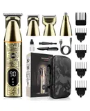 Men's home hair clippers, full metal 4-in-1 multi-function razor, nose hair cutter electric push clipper set
