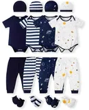 Newborn Baby Boy Girl Clothes Unisex Infant Romper Pants Set Hat 4-Pack Outfits 0-9 Months 16 Pieces Toddler 3-6 Months