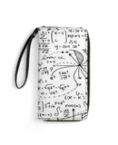 Math Education Pattern with Handwritten Wallet for Womens PU Leather Zip Around Wallers Clutch Wristlet Travel Long Purse