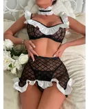 Lingerie, Lace Lingerie Set, Lace Breathable Maid Costume