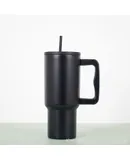 Simple Modern 40 oz Tumbler with Handle and Straw Lid | Insulated Cup Reusable Stainless Steel Water Bottle Travel Mug Cupholder Friendly | Gifts for Women Men Him Her | Trek Collection | Black