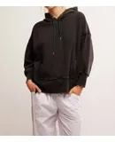 Free People Sprint To The Finish Line Logo Sweatshirt In Black