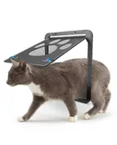 Pet Screen Door Cat Door Sliding Screen Pet Door with Magnetic Flap Lock Automatically for Small Cats Dogs