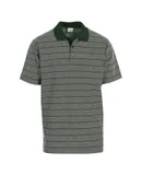 Gioberti Mens Regular Fit Yarn Dye Striped Short Sleeve Polo Shirt with Pocket
