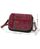 Mola De Panama Deer Vintage Crossbody Bag for Women Medium Leather Hobo Bags Shoulder Bag Classic City Leather Satchels