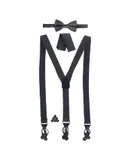 Gioberti Men's Convertible Suspenders, Bow Tie, and Hanky Set