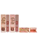 Rude Cosmetics Kit by Rude Cosmetics for Women - 3 Pc Kit 0.74 oz United Peachy Nudes - 21 Pressed Pigment and Shadows Palette, 0.141 oz High Gloss Profit Lip Lacquer - Bitcoin, 0.141 oz High Gloss Profit Lip Lacquer - Pound
