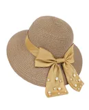 Ladies Hat, Summer Butterfly Festival Pearl Straw Hat, Outdoor Sunscreen Shade Hat Travel Beach Sun Hat