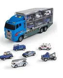 Toddler Toys for 3 4 5 6 Years Old Boys, Die-cast Construction Toys Car Carrier Vehicle Toy Set w/Play Mat, Kids Toys Truck Alloy Metal Car Toys Set for Age 3-9 Toddlers Kids Boys & Girls