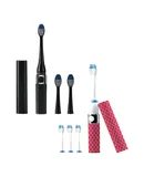 Pursonic Black & Pink Portable Sonic Toothbrush Bundle – Powerful On-the-Go Oral Care with 2 Travel-Ready Toothbrushes and Extra Brush Heads