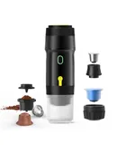 Portable Electric Espresso Machine,Travel Coffee Maker for Camping, Car Coffee Maker Self-Heating with USB-DC,Black