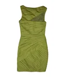 MONIQUE LHUILLIER Pleat Silk Party Cocktail Mini Bandage Dress, Green