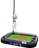 Cat Scratching Toy MLB CLEVELAND GUARDIANS Baseball Field Cat Scratcher Toy with Interactive Cat Ball Bell in Tracks. 5-in-1 CAT TOY: Cat Wand Poll with CATNIP FILLED Plush Baseball & Feathers.