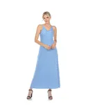 Women's Backless Striped Maxi Dress