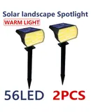 Ugecl，Solar Lights Outdoor Waterproof IP65， [56LED/3 Colors] 2 Pack (Warm White)