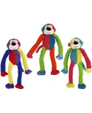 Dog Toys for Medium to Large Breeds 17 Inch Long Limb Monkey Interactive Tug Play Squeak (1 Random Color Toy Seller's Choice)