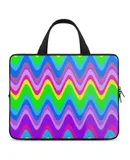 Groovy Disco Waves - 70s Neon Glow Laptop Bag Women Man 10 12 13 15 17 Inch Office Notebook Travel Computer Handbag Waterproof Bag Notebook Cover
