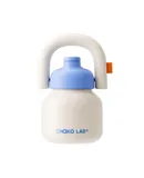 Insulated Water Bottle with Straw Lid, handle,Straw & Screw Top,33oz, (White/Blue)