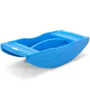 Two Sided Rock and Roll Teeter Totter Seesaw and Climbing Bridge, Fits up to Four Children and Kids for Rocking and Climbing Indoor/Outdoor, Made in USA (Blue)