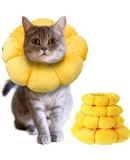 KUDES Cat Small Dog Recovery Collar, Cute Sunflower Neck Cone After Surgery, Adjustable Pet E Collar-S(Between 6-10lbs)